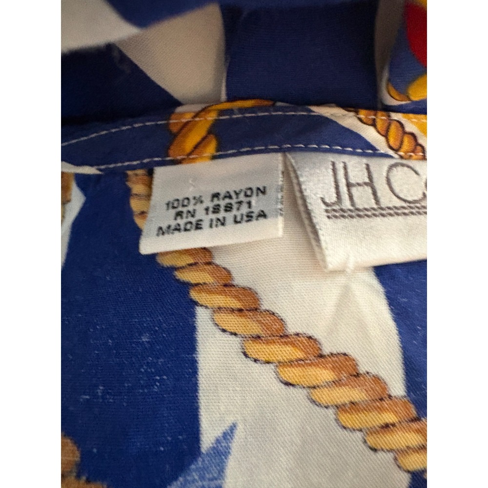 JH Collectibles Vintage Nautical Scarf Top & Midi Skirt Set Blue White Stripe 12 - Picture 9 of 9